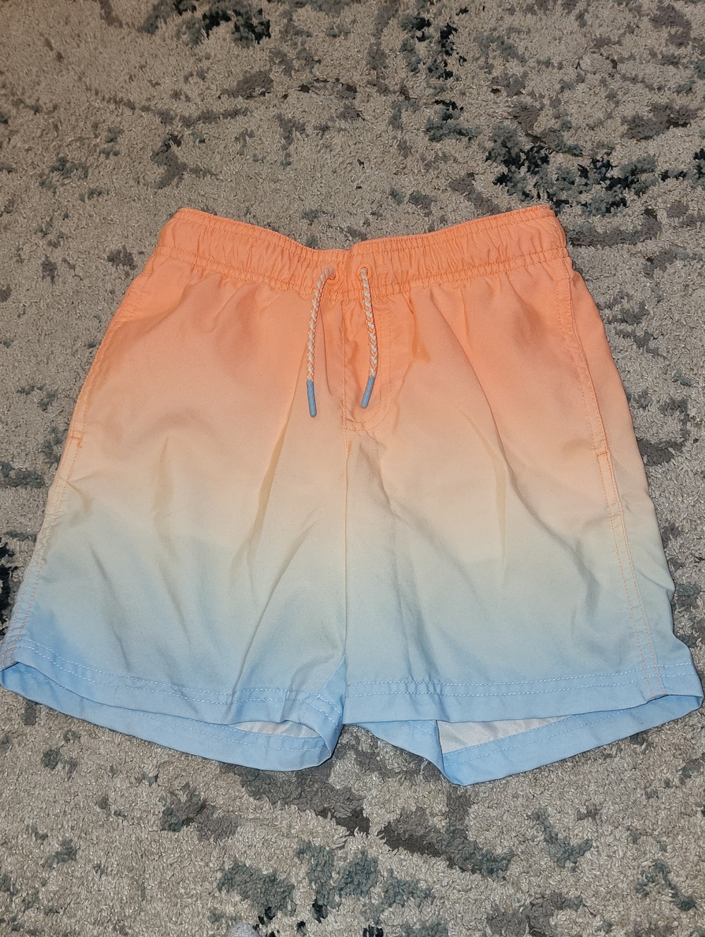 Cat & Jack Boys Ombre Orange to Light Blue Swim Trunks